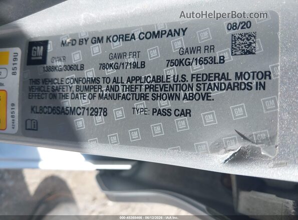 KL8CD6SA5MC712978 2021 CHEVROLET SPARK Silver Вид підкапотного простору