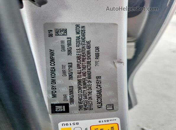 KL8CD6SA6LC415118 2020 CHEVROLET SPARK Silver Engine compartment view