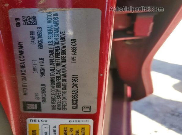 KL8CD6SA6LC419511 2020 CHEVROLET SPARK Pink Vista del compartimento del motor
