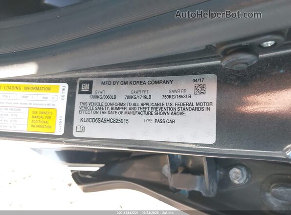KL8CD6SA9HC825015 2017 CHEVROLET SPARK Gray Vista del compartimento del motor