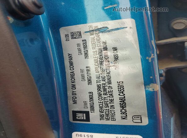 KL8CH6SA6LC455915 2020 CHEVROLET SPARK Blue Widok komory silnika