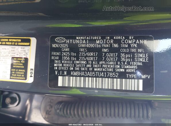 KM8HA3AB5TU417852 2026 HYUNDAI KONA Blue Widok komory silnika