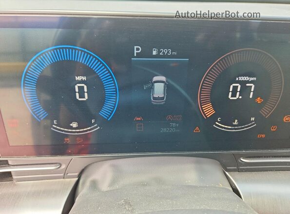 KM8HA3AB8RU091117 2024 HYUNDAI KONA White Instrument cluster view