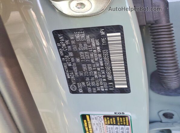 KM8HB3AB1RU085933 2024 HYUNDAI KONA Green VIN կոդի պիտակի տեսք