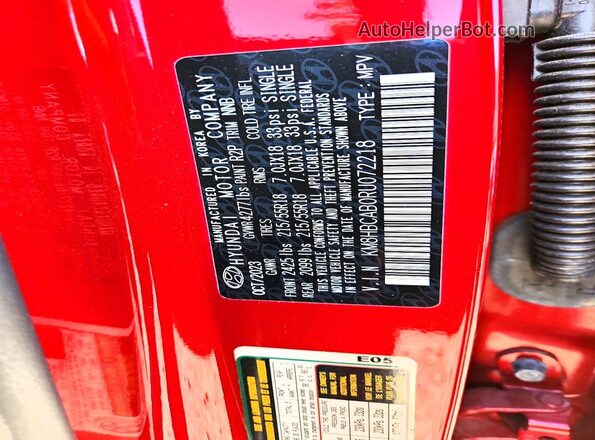 KM8HBCAB0RU072218 2024 HYUNDAI KONA Red 360 interior view