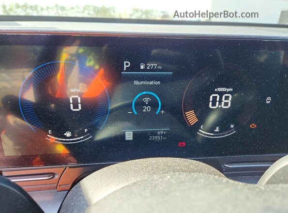 KM8HBCAB0RU072218 2024 HYUNDAI KONA Red Instrument cluster view