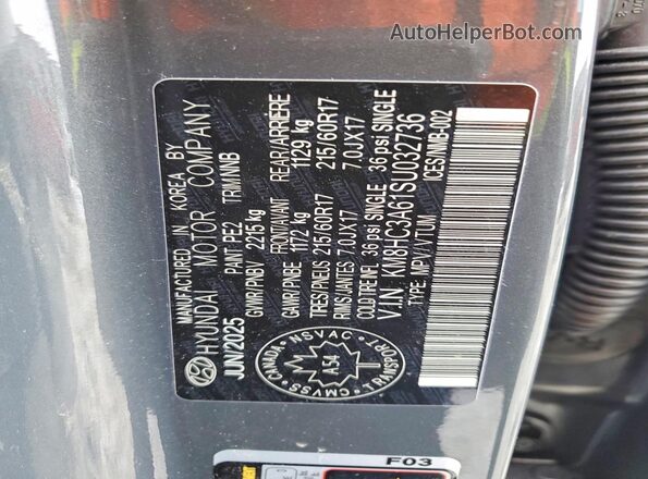 KM8HC3A61SU032736 2025 HYUNDAI KONA Серый 