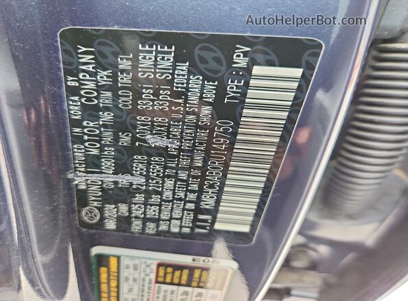 KM8HC3AB0RU149750 2024 HYUNDAI KONA Blue VIN sticker view