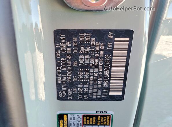 KM8HC3AB6RU078795 2024 HYUNDAI KONA Green Vista de la etiqueta del VIN