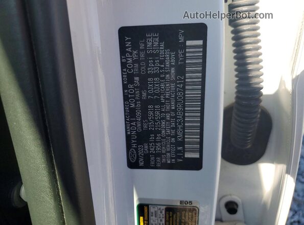 KM8HC3AB9RU087412 2024 HYUNDAI KONA White Vista del compartimento del motor