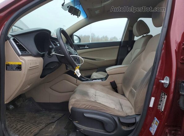 KM8J23A41GU032679 2016 HYUNDAI TUCSON Red წინა სალონის ხედი