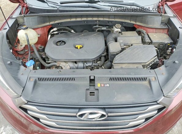 KM8J23A41GU032679 2016 HYUNDAI TUCSON Red უკანა სალონის ხედი
