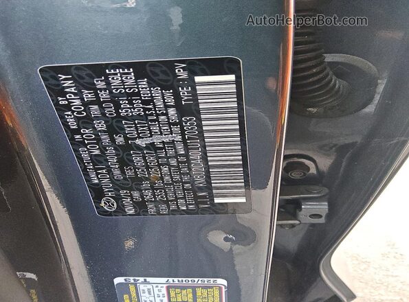 KM8J2CA40LU170353 2020 HYUNDAI TUCSON Серый 