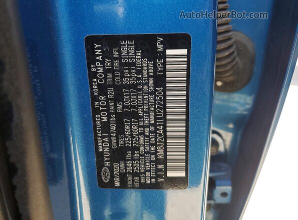 KM8J2CA41LU272504 2020 HYUNDAI TUCSON Blue 