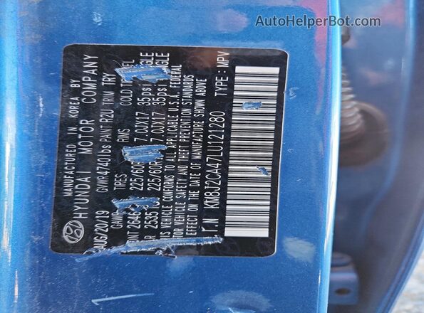 KM8J2CA47LU121280 2020 HYUNDAI TUCSON Blue ძრავის განყოფილების ხედი