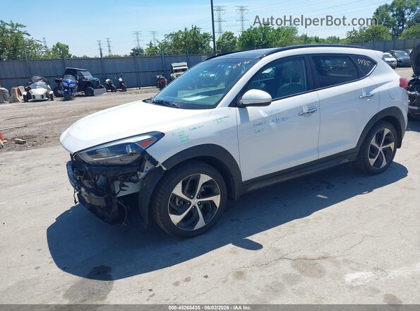 KM8J33A23GU140166 2016 HYUNDAI TUCSON White Vista tres cuartos delantera izquierda