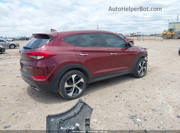 KM8J33A29GU120746 2016 HYUNDAI TUCSON Бордовый Задняя правая четверть