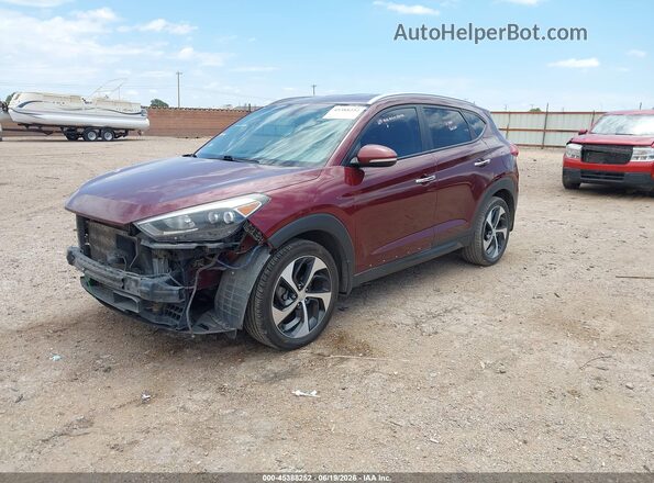 KM8J33A29GU120746 2016 HYUNDAI TUCSON Бордовый Передняя левая четверть