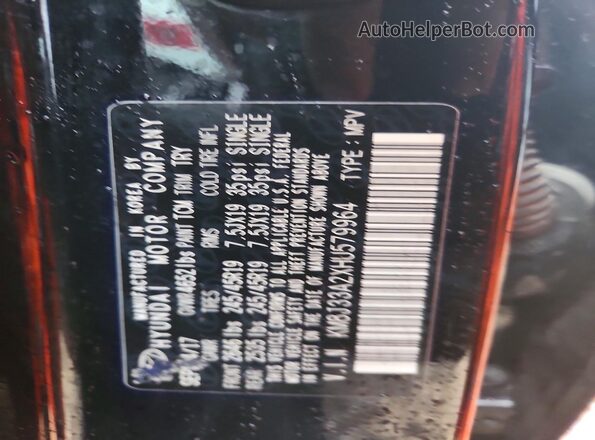 KM8J33A2XHU579964 2017 HYUNDAI TUCSON Black Engine compartment view