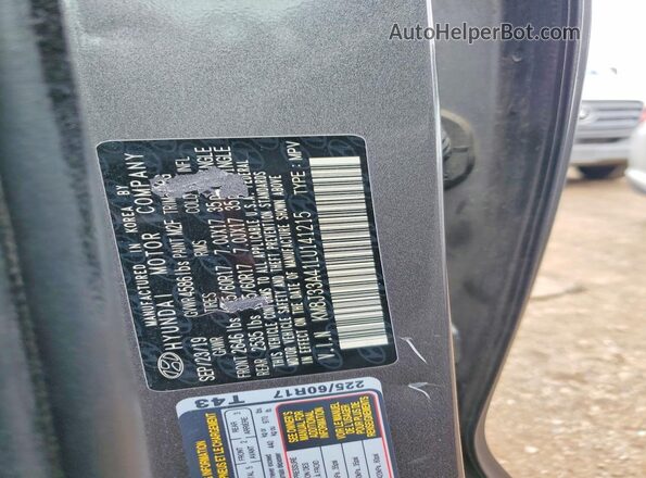 KM8J33A41LU141215 2020 HYUNDAI TUCSON Gray ძრავის განყოფილების ხედი