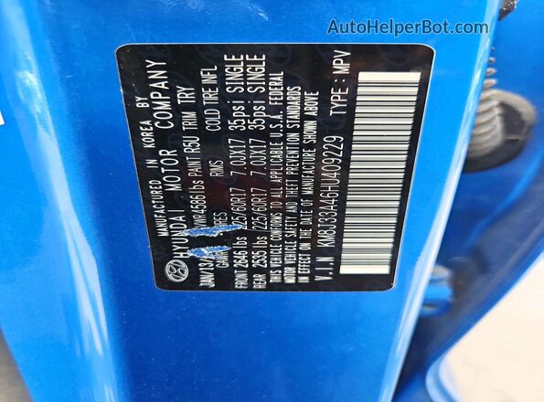 KM8J33A46HU409229 2017 HYUNDAI TUCSON Blue 