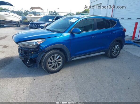 KM8J33A49JU775417 2018 HYUNDAI TUCSON Blue წინა მარცხენა ხედი სამი მეოთხედიდან