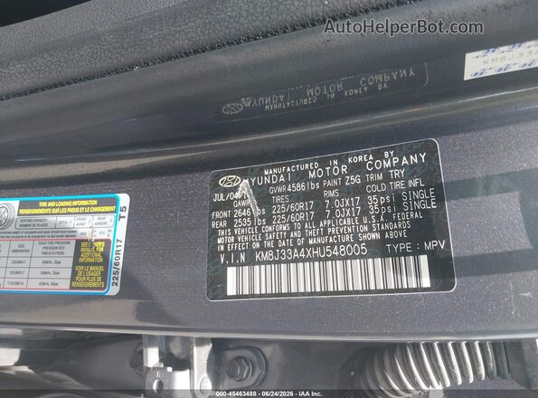 KM8J33A4XHU548005 2017 HYUNDAI TUCSON Gray ძრავის განყოფილების ხედი