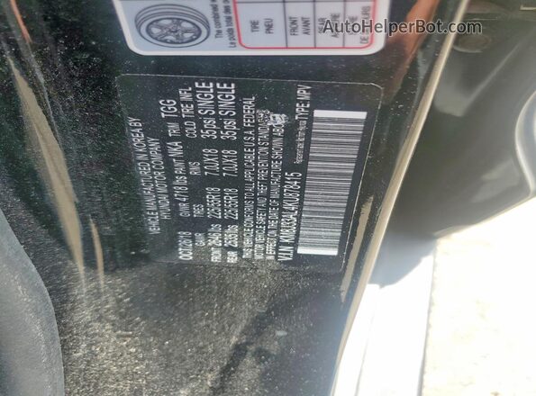 KM8J33AL4KU878415 2019 HYUNDAI TUCSON Black VIN կոդի պիտակի տեսք