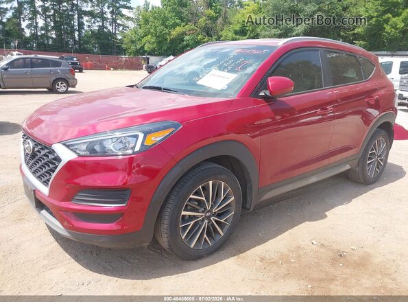 KM8J33AL5MU380002 2021 HYUNDAI TUCSON Red Առջևի ձախ երեք քառորդ տեսարան