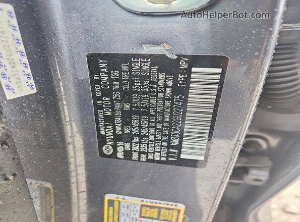 KM8J3CA22GU227475 2016 HYUNDAI TUCSON Синий Вид наклейки с VIN-кодом