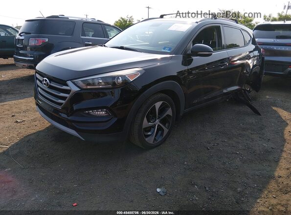 KM8J3CA27HU299550 2017 HYUNDAI TUCSON Black წინა მარცხენა ხედი სამი მეოთხედიდან