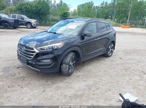 KM8J3CA2XGU257467 2016 HYUNDAI TUCSON Black Առջևի ձախ երեք քառորդ տեսարան