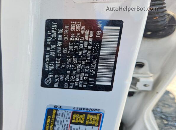 KM8J3CA41JU769692 2018 HYUNDAI TUCSON White Շարժիչի բաժամունքի տեսք