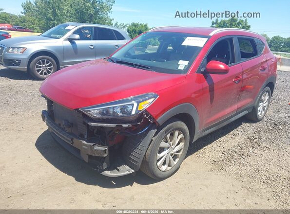KM8J3CA45MU372961 2021 HYUNDAI TUCSON Red Առջևի ձախ երեք քառորդ տեսարան