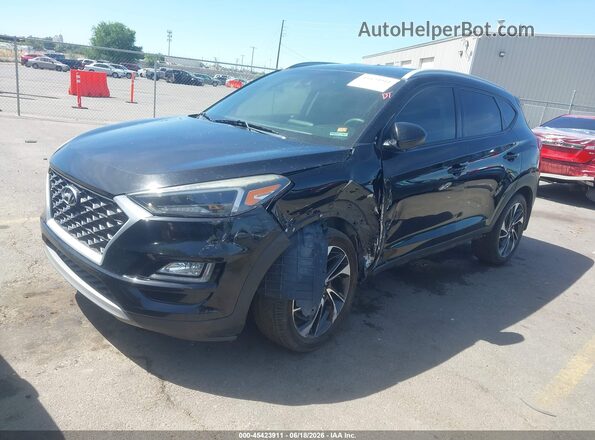 KM8J3CAL5KU953428 2019 HYUNDAI TUCSON Black წინა მარცხენა ხედი სამი მეოთხედიდან