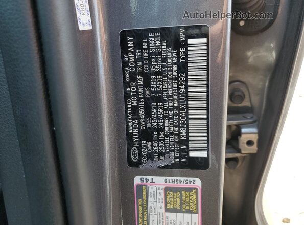 KM8J3CALXLU194292 2020 HYUNDAI TUCSON Серебряный 