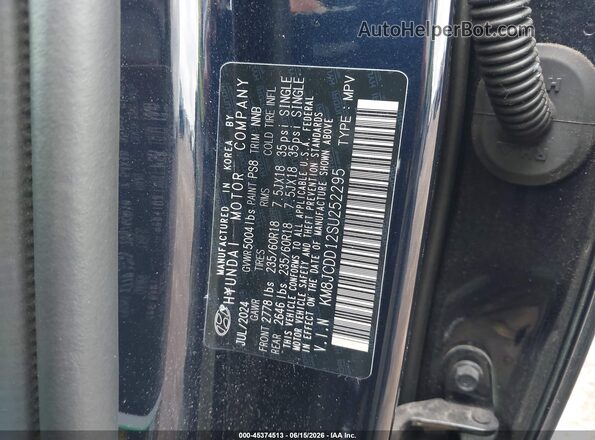 KM8JCDD12SU252295 2025 HYUNDAI TUCSON HYBRID Dark Blue Widok komory silnika