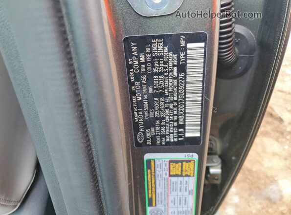 KM8JCDD17SU392276 2025 HYUNDAI TUCSON Charcoal 