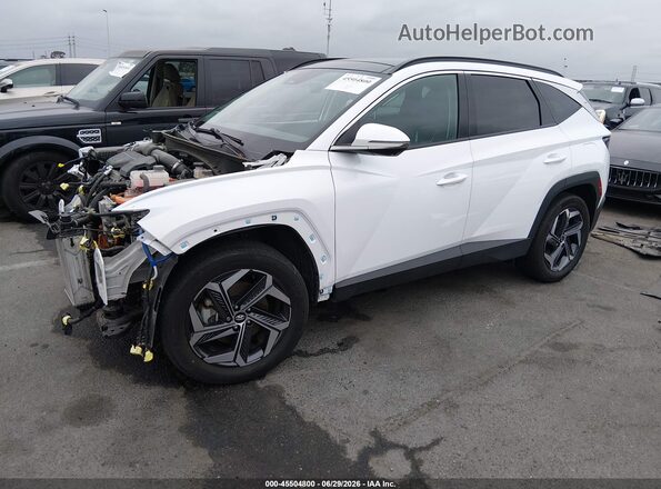 KM8JECA10PU133595 2023 HYUNDAI TUCSON HYBRID White წინა მარცხენა ხედი სამი მეოთხედიდან