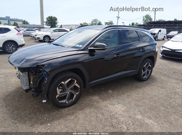 KM8JECD12RU161011 2024 HYUNDAI TUCSON HYBRID Black Առջևի ձախ երեք քառորդ տեսարան
