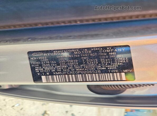 KM8JFCAE0PU206528 2023 HYUNDAI TUCSON Silver 