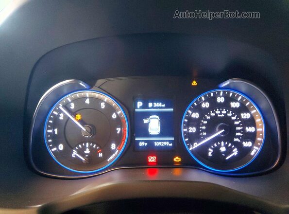 KM8K12AA3LU498826 2020 HYUNDAI KONA Black Widok zestawu wskaźników
