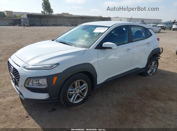 KM8K12AA4KU222525 2019 HYUNDAI KONA White Առջևի ձախ երեք քառորդ տեսարան