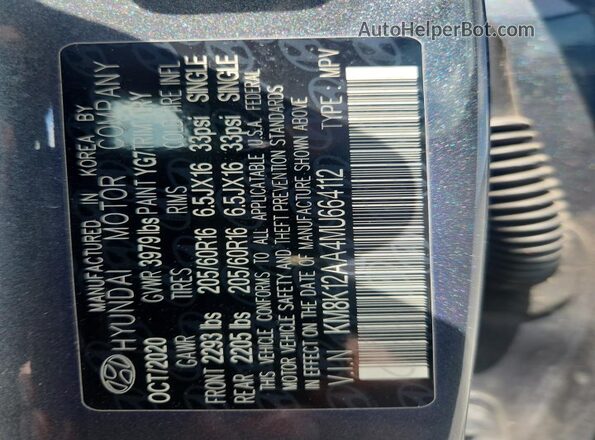 KM8K12AA4MU664112 2021 HYUNDAI KONA Gray 
