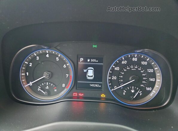 KM8K12AA5KU208780 2019 HYUNDAI KONA Синий Вид щитка приборов