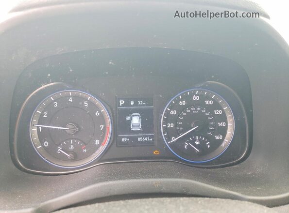 KM8K12AA8LU592281 2020 HYUNDAI KONA Gray Widok zestawu wskaźników