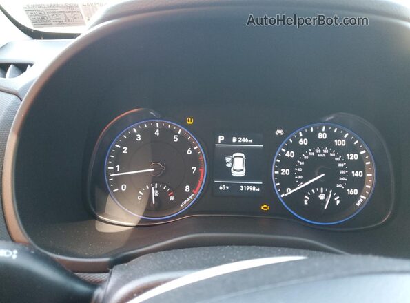 KM8K1CAA2LU525651 2020 HYUNDAI KONA Gray ხელსაწყოთა პანელის ხედი