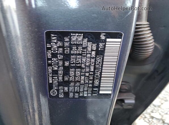 KM8K1CAA2LU525651 2020 HYUNDAI KONA Gray ძრავის განყოფილების ხედი