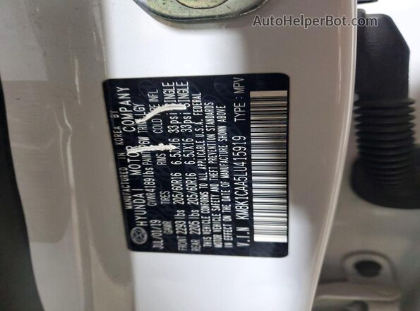 KM8K1CAA5LU415919 2020 HYUNDAI KONA Gray Շարժիչի բաժամունքի տեսք