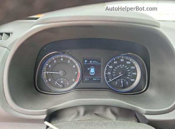 KM8K22AA0LU567291 2020 HYUNDAI KONA Red Widok zestawu wskaźników